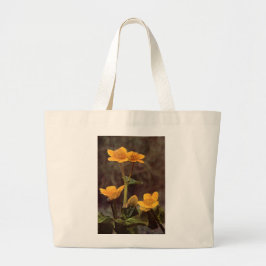 Wilde bloemen: Marsh Marigold Grote Tote Bag