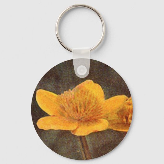 Wilde bloemen: Marsh Marigold Sleutelhanger (Voorkant)