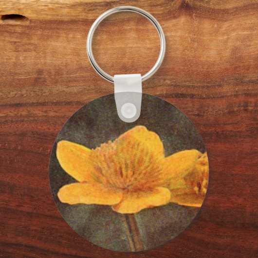 Wilde bloemen: Marsh Marigold Sleutelhanger (Voorkant)