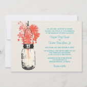 Wilde bloemen & Mason Jar bruiloft uitnodigingen (Voorkant)