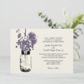 Wilde bloemen & Mason Jar bruiloft uitnodigingen (Staand voorkant)