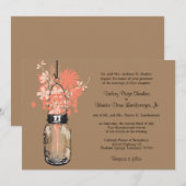 Wilde bloemen & Mason Jar bruiloft uitnodigingen (Voorkant / Achterkant)