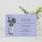 Wilde bloemen & Mason Jar bruiloft uitnodigingen (Staand voorkant)