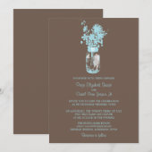 Wilde bloemen & Mason Jar bruiloft uitnodigingen (Voorkant / Achterkant)