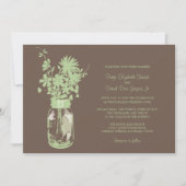 Wilde bloemen & Mason Jar bruiloft uitnodigingen (Voorkant)