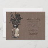 Wilde bloemen & Mason Jar bruiloft uitnodigingen (Voorkant)
