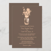Wilde bloemen & Mason Jar bruiloft uitnodigingen (Voorkant / Achterkant)