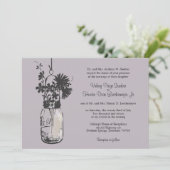 Wilde bloemen & Mason Jar bruiloft uitnodigingen (Staand voorkant)