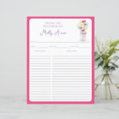 Wilde Bloemen Mason Jar Roze & Paarse Receptenblad (Staand voorkant)