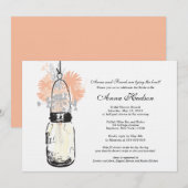 Wilde bloemen & Mason Jar Vrijgezellenfeest Kaart (Voorkant / Achterkant)