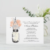 Wilde bloemen & Mason Jar Vrijgezellenfeest Kaart (Staand voorkant)