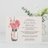Wilde bloemen & Mason Jar Vrijgezellenfeest Kaart (Staand voorkant)