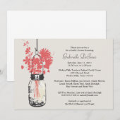 Wilde bloemen & Mason Jar Vrijgezellenfeest Kaart (Voorkant / Achterkant)