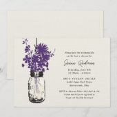 Wilde bloemen & Mason Jar Vrijgezellenfeest Kaart (Voorkant / Achterkant)