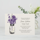 Wilde bloemen & Mason Jar Vrijgezellenfeest Kaart (Staand voorkant)