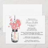 Wilde bloemen & Mason Jar Vrijgezellenfeest Kaart (Voorkant / Achterkant)