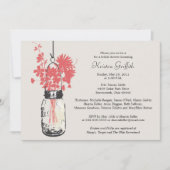 Wilde bloemen & Mason Jar Vrijgezellenfeest Kaart (Voorkant)