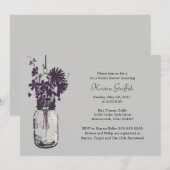Wilde bloemen & Mason Jar Vrijgezellenfeest Kaart (Voorkant / Achterkant)