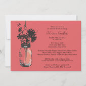 Wilde bloemen & Mason Jar Vrijgezellenfeest Kaart (Voorkant)