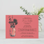 Wilde bloemen & Mason Jar Vrijgezellenfeest Kaart (Staand voorkant)