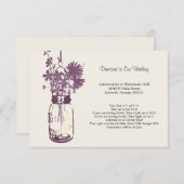 Wilde bloemen & Mason Jar Wedding Routebeschrijvin Informatiekaartje (Voorkant / Achterkant)