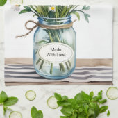 Wilde Bloemen Mason Pot Theedoek (Gevouwen)