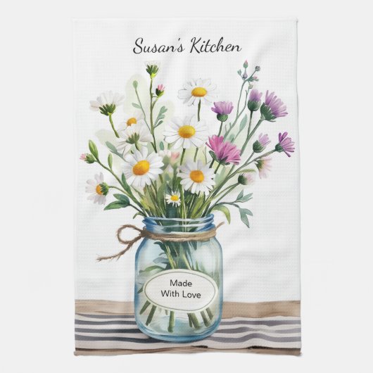 Wilde Bloemen Mason Pot Theedoek (Verticaal)