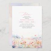 Wilde bloemen Meadow Elegant Summer Birthday Kaart (Voorkant / Achterkant)