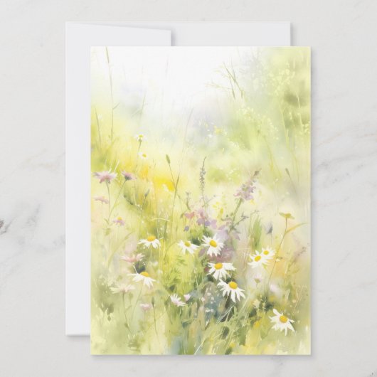 Wilde bloemen Meadow Elegant Summer Rehearsal Dinn Kaart (Achterkant)