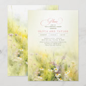Wilde bloemen Meadow Elegant Summer Rehearsal Dinn Kaart (Voorkant / Achterkant)