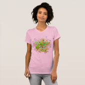 Wilde Bloemen Medley op Roze Shirt (Voorkant volledig)