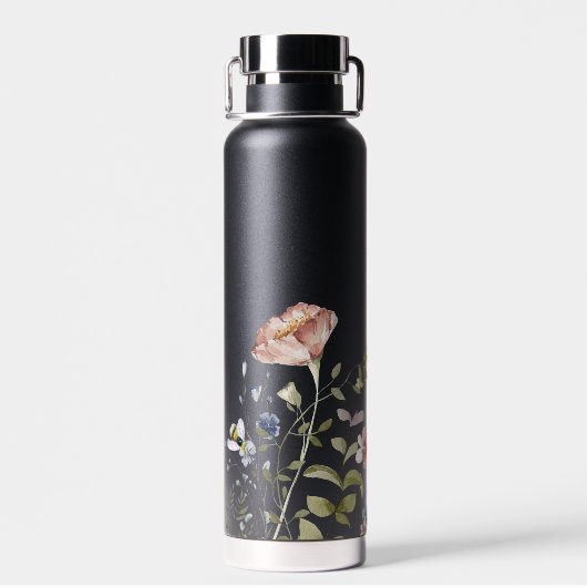 Wilde bloemen Meel Bumble Bee. | Monogram Waterfles (Achterkant)