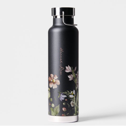 Wilde bloemen Meel Bumble Bee. | Monogram Waterfles (Links)