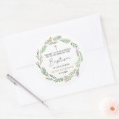 Wilde Bloemen Meisje Doop Dank Je Ronde Sticker (Envelop)