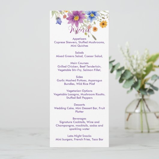 Wilde Bloemen Menu (Staand voorkant)