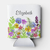 wilde bloemen met aangepaste naam Womens Blikjeskoeler (Achterkant)