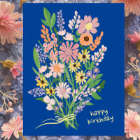 Wilde Bloemen Met de Hand Geschilderd Gouache Gelu