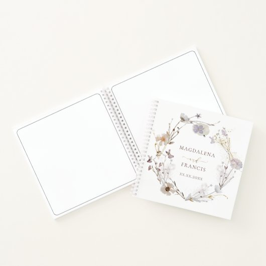 wilde bloemen met het grote bruiloft Guest Book Notitieboek (Binnen)