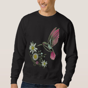 Wilde bloemen met kolibrie madeliefjes en bloemen. trui