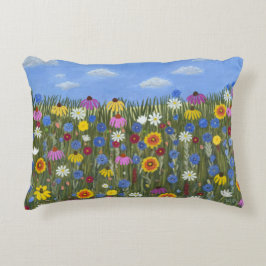 Wilde bloemen met Madeliefjes Accent Kussen