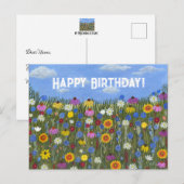 Wilde bloemen met Madeliefjes Ansichtkaart Briefkaart (Voorkant / Achterkant)