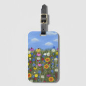 Wilde bloemen met madeliefjes bagagelabel (Voorkant (verticaal))
