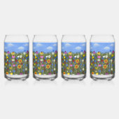 Wilde bloemen met madeliefjes blikvorm glas (Voorkant)