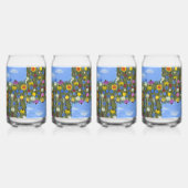 Wilde bloemen met madeliefjes blikvorm glas (Links)