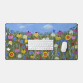 Wilde bloemen met madeliefjes bureaumat (Keyboard & Muis)