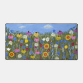 Wilde bloemen met madeliefjes bureaumat (Voorkant)