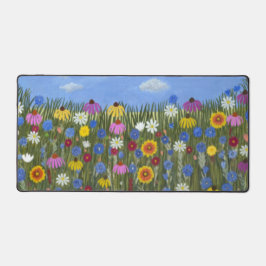Wilde bloemen met madeliefjes bureaumat