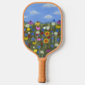 Wilde bloemen met madeliefjes pickleball paddle (Achterkant)