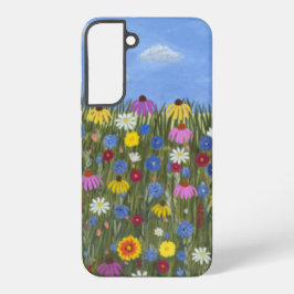 Wilde bloemen met madeliefjes samsung galaxy hoesje