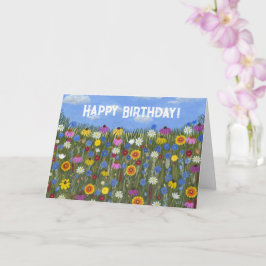 Wilde bloemen met Madeliefjes Vouwkaart Kaart